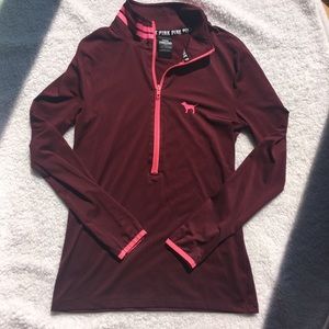 NWOT PINK polyester silky mid zip windbreaker